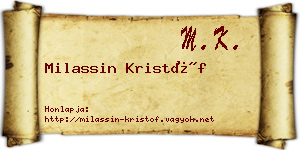 Milassin Kristóf névjegykártya