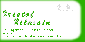 kristof milassin business card