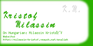 kristof milassin business card